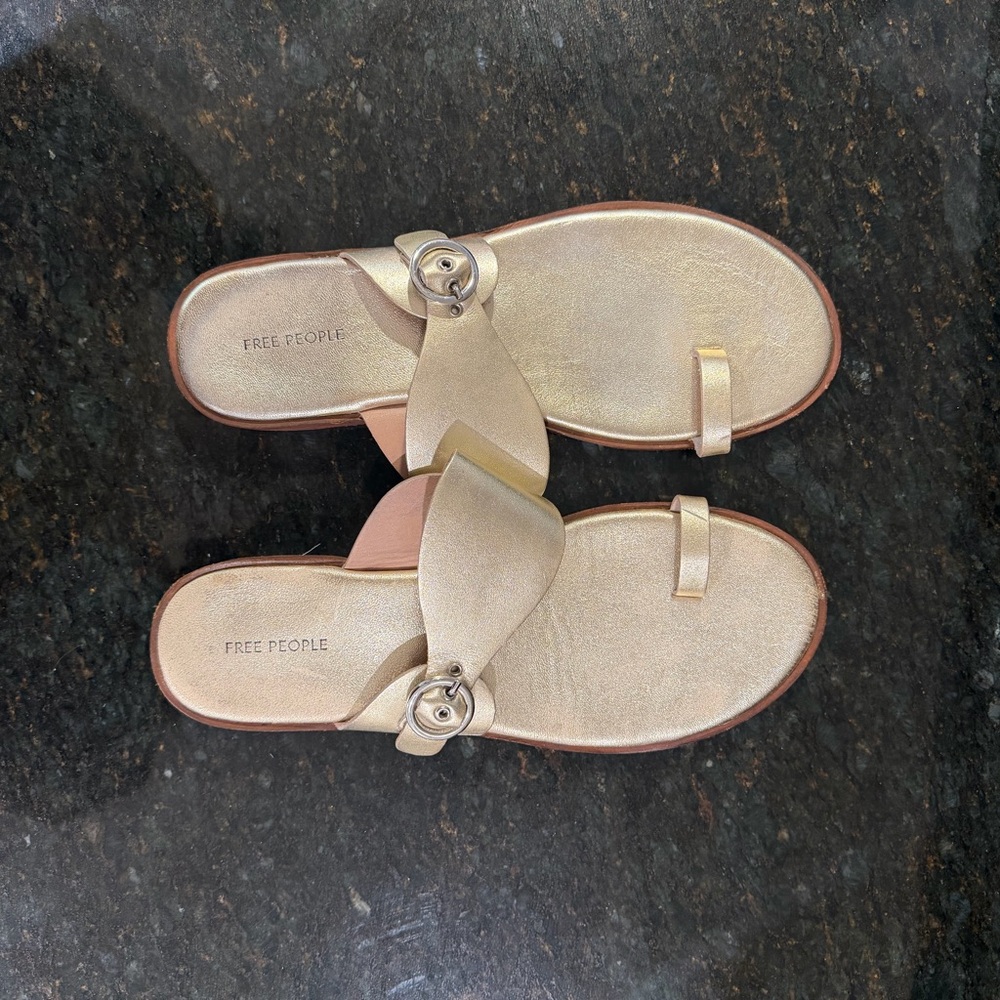 Free People Metallic Gold Sandals